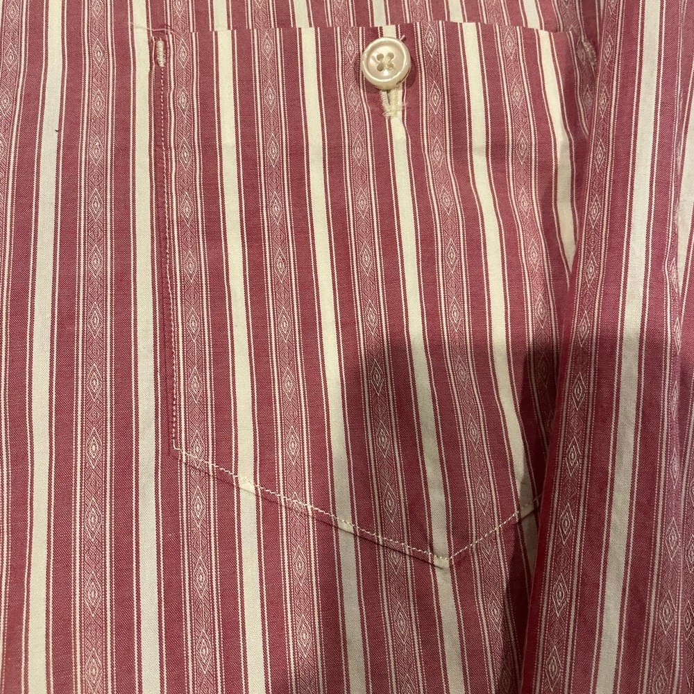 Tommy Bahama Red and White Graphic Striped Button Down Shirt Size Large Csaual - Picture 4 of 7